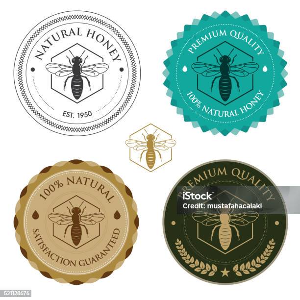Honey Bee Badges Stock Illustration - Download Image Now - Honey, Bee, Illustration