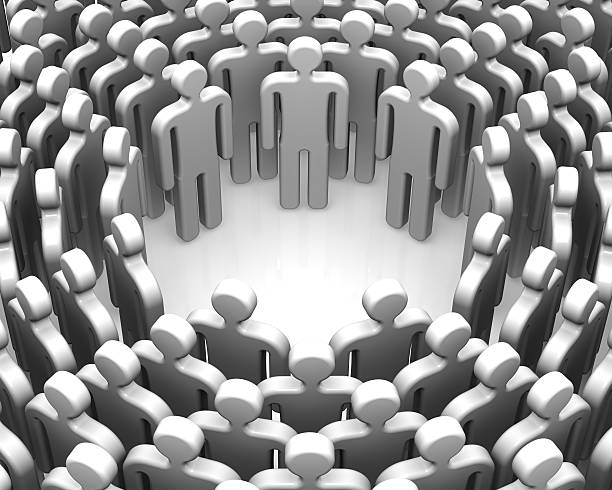 istock Symbols of people lined up in a circle 521131434