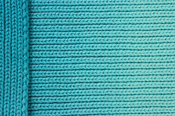 Turquoise wool background with layered side piece stock photo