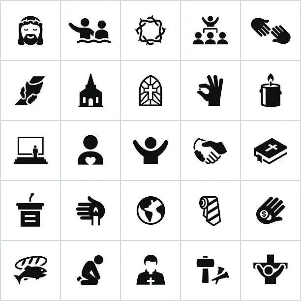 Vector illustration of Black Worship Icons