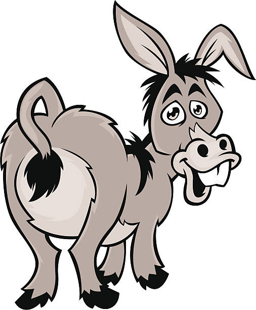 donkey ass cartoon donkey with is butt facing you burro stock illustrations