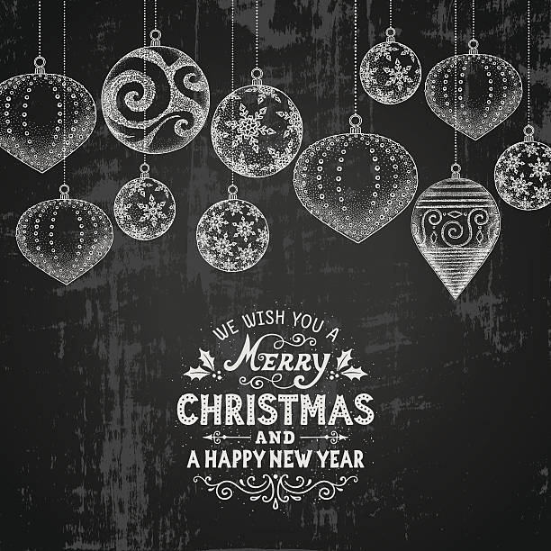 Chalkboard Christmas Card vector art illustration