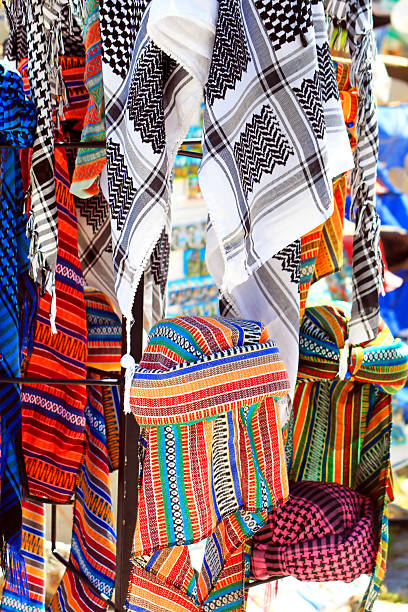 istock Arab keffiyeh on display in a store at the market 521135722