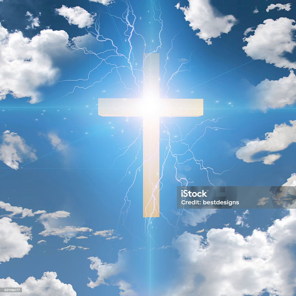 Cross abstract with electric arcs Adult Stock Photo