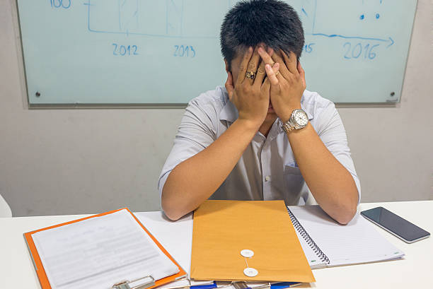 istock Exhausted and drowsy is feeling of long period working overtime 521136276