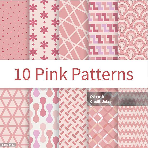 Pink Vector Seamless Patterns Stock Illustration - Download Image Now ...