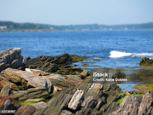 Beautiful Giants Stairs Hike To Ocean Harpswell Maine Stock Photo - Download Image Now