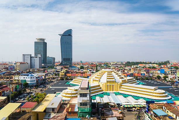centro de phnom penh, camboja - phnom penh - fotografias e filmes do acervo