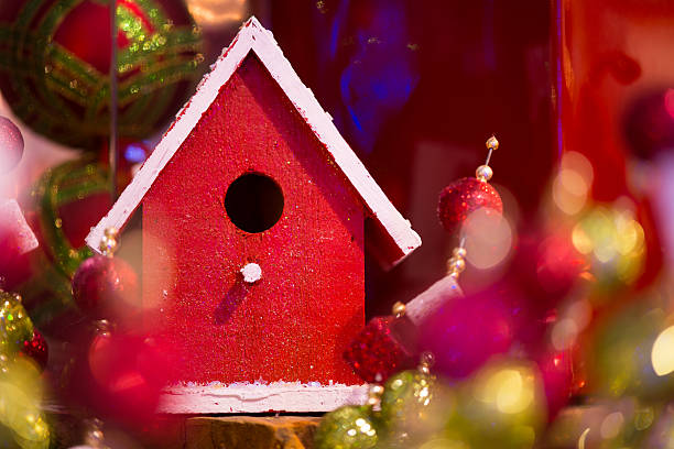 istock Red bird house christmas decoration 521140063