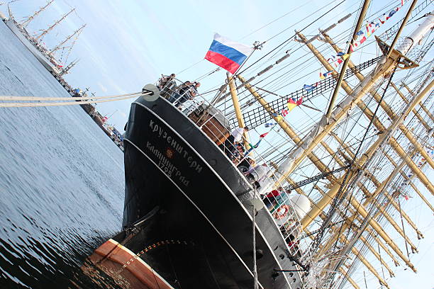 Famous russian sailing ship Kruzenshtern, Gdynia, Poland Gdynia, Poland , 17th August 2014: Famous russian sailing ship Kruzenshtern during operation Gdynia Sails. krusenstern stock pictures, royalty-free photos & images