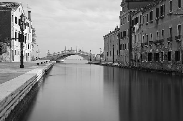 istock Black and white photo Venice canal 521178661
