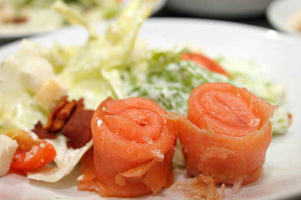 istock Salad  smoked salmon with vegetables  delicious 521179071