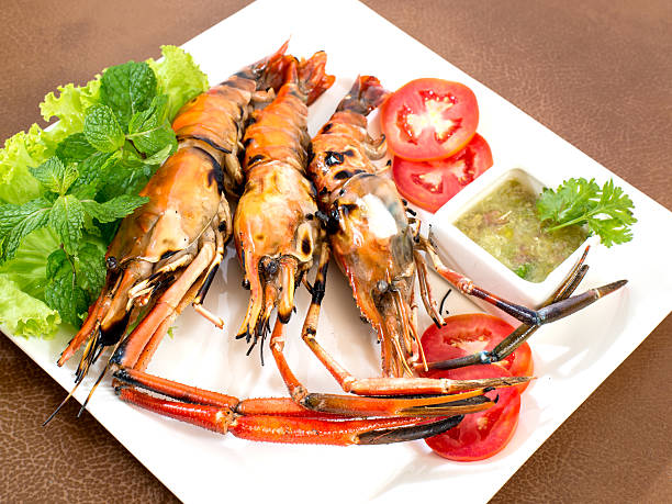 istock Grilled Shrimp with seafood sauce 521181343