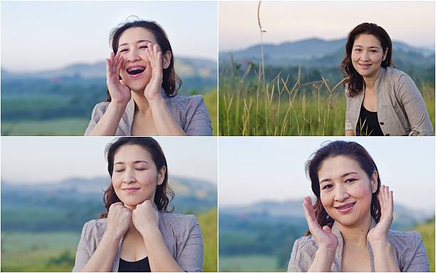istock Asian woman smiling with freedom 521181623