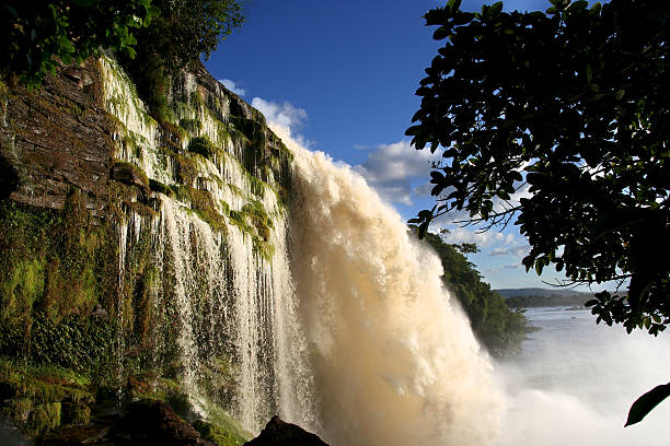 cascada, parque nacional canaima, venezuela - ciudad bolivar fotografías e imágenes de stock