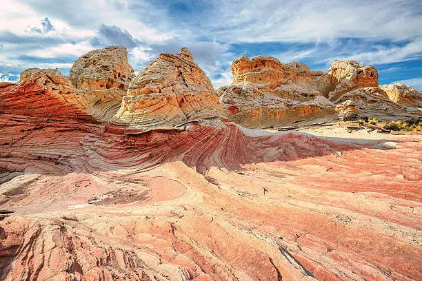 Photo of Plateau from white and red sandstone, vermilion cliffs.