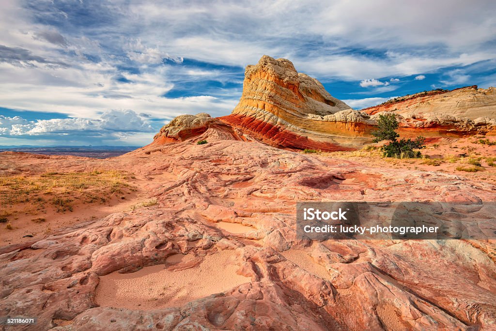 Plateau from white and red sandstone, vermilion cliffs. The area of White Pocket on the Paria Plateau in Northern Arizona, USA Adulation Stock Photo