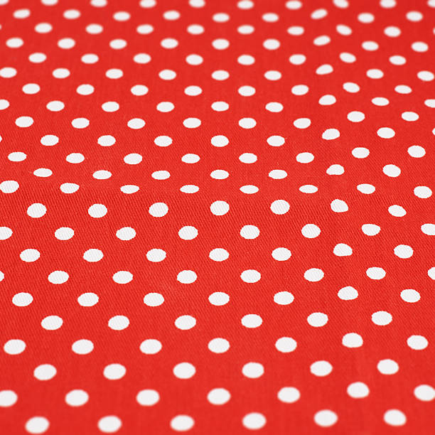 istock Red fabric with the white polka dots 521198162