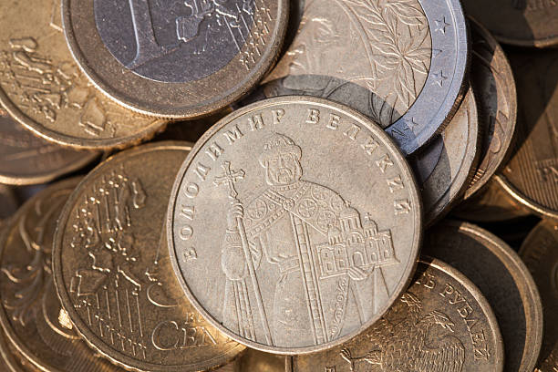 istock Money of different countries in coins 521199207
