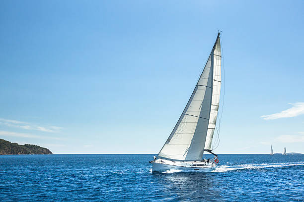 istock Boat in sailing regatta in open Sea. 521199913