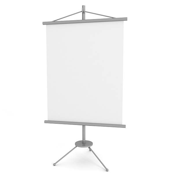 blank advertising banner stand on white background stock photo