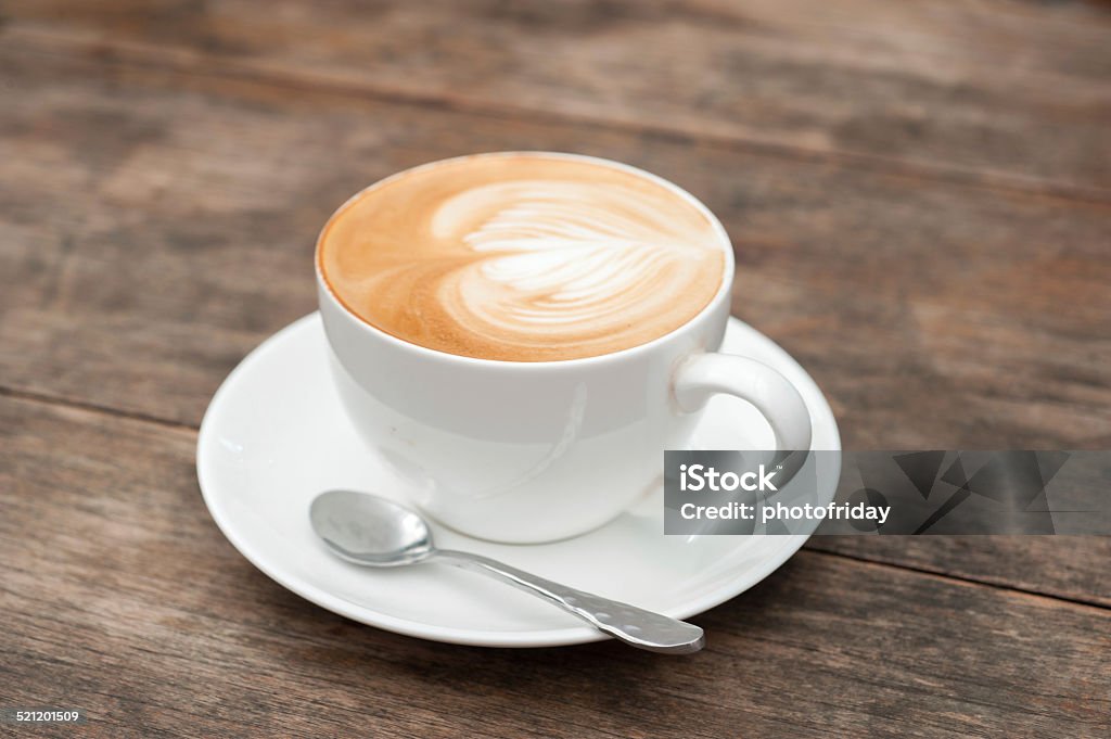 coffee cup of coffee ,latte art heart Addiction Stock Photo