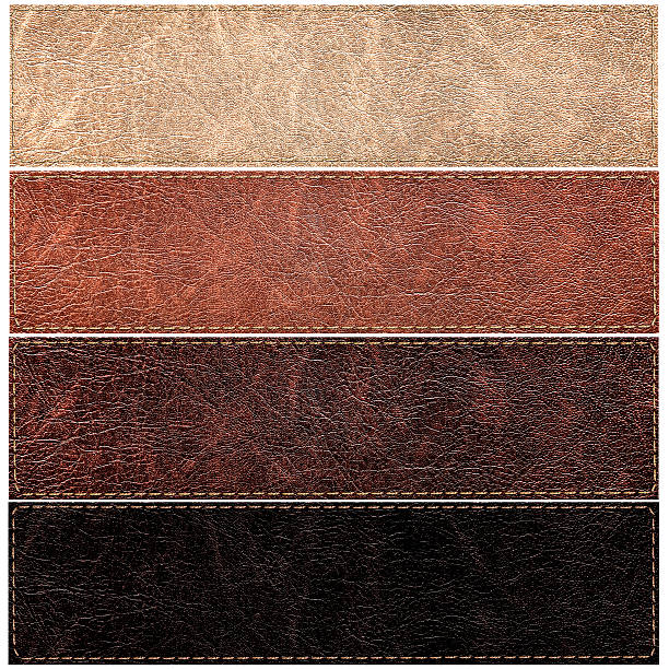 set of leather labels of different colors