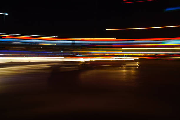 Colorful Abstract Light Trails stock photo