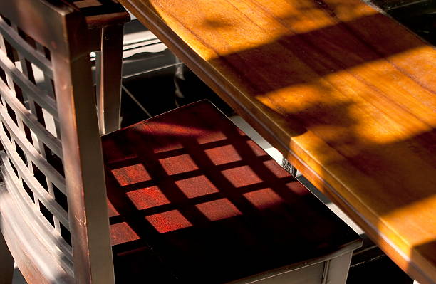 Abstract Sunlight and shadow from wooden chair