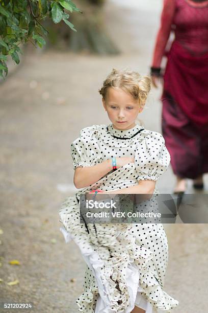 Mother And Daughters In Edwardian Dress Stock Photo - Download Image Now - 2-3 Years, Alertness, Arts Culture and Entertainment