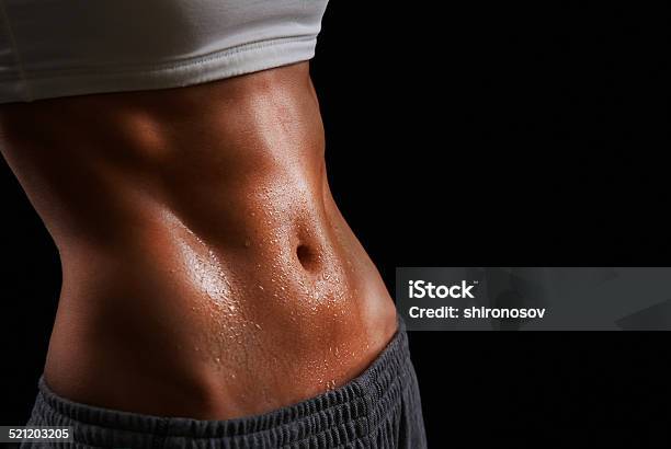 Sweating Stock Photo - Download Image Now - Women, One Woman Only, Abdomen