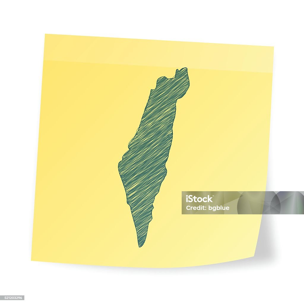 Map Israel Note Israel Map On Sticky Note With Scribble Effect Stock Illustration ...