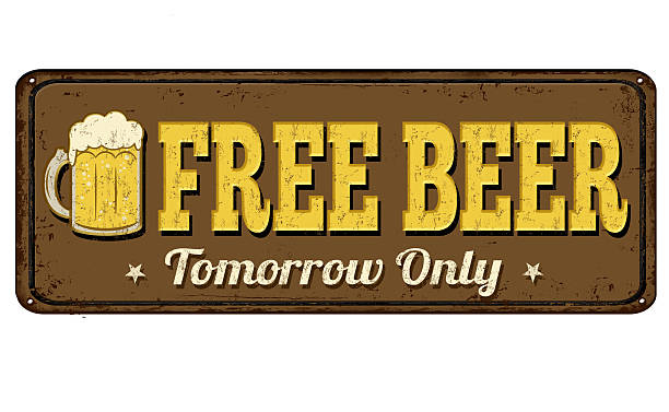 istock Free beer tomorrow vintage rusty metal sign 521203506