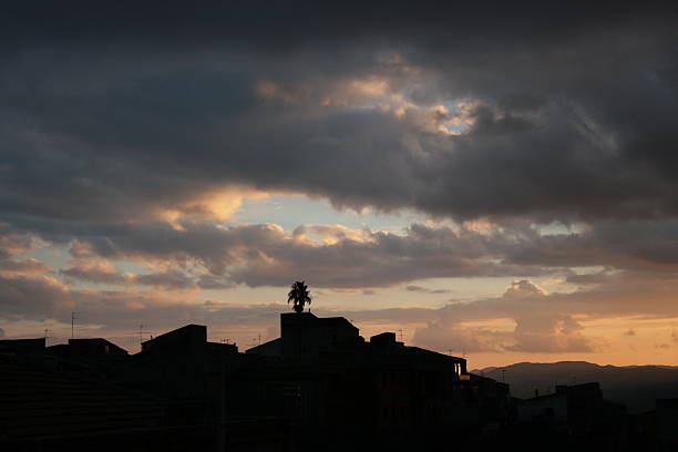 View of Leonforte at sunset - Sicily