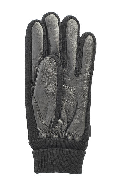 istock Black leather winter glove isolated 521205020