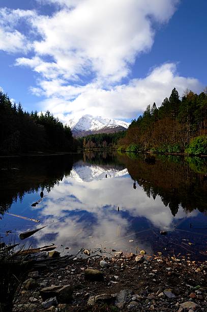 riflessioni di loch - munros foto e immagini stock