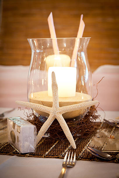 istock Wedding Bridal Table Beach Theme with Candelabra 521207574