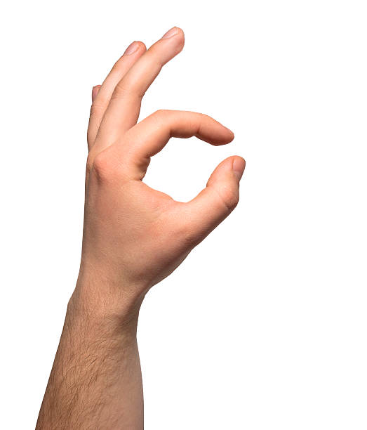 istock Okay male hand gesture sign over white background 521208888
