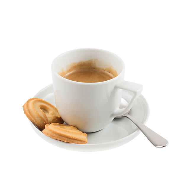 istock Cup of coffee with butter cookies isolated 521210134