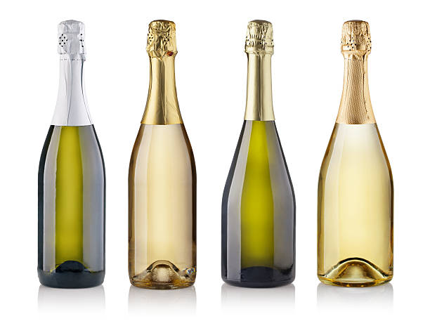 champagne bottles Set of champagne bottles. isolated on white background bottle stock pictures, royalty-free photos & images