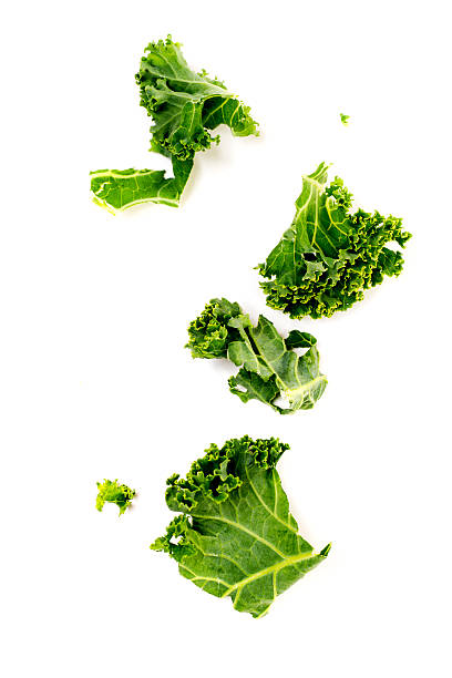 Chopped Kale Isolated on White stock photo