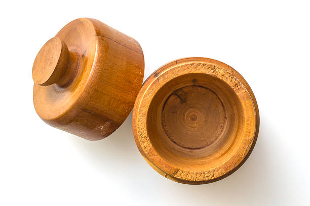 istock Wooden jar with lid off to the side leaning top 521222068