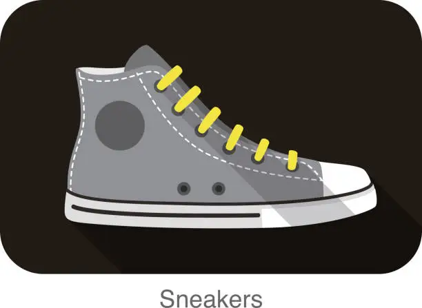 Vector illustration of old style sport sneakers shoe