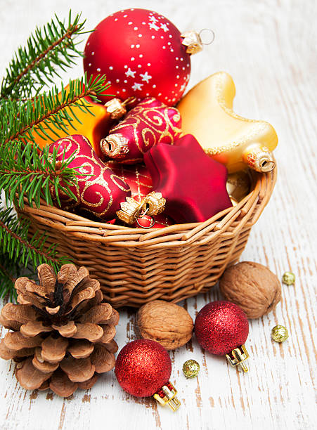 istock Christmas Decoration in basket 521229483