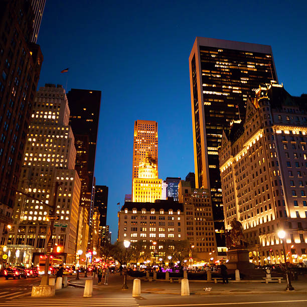 quinta avenue - new york state skyline new york city vibrant color - fotografias e filmes do acervo