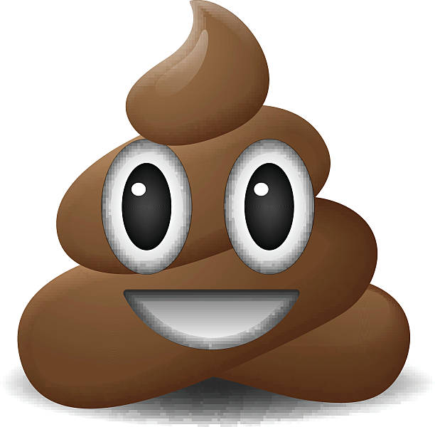 gówno ikona, uśmiechnięta twarz, symbol, emotikonów emoji - dog dung garbage pets stock illustrations