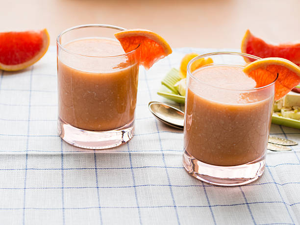 istock Grapefruit smoothie with banana, oats and tofu 521230888