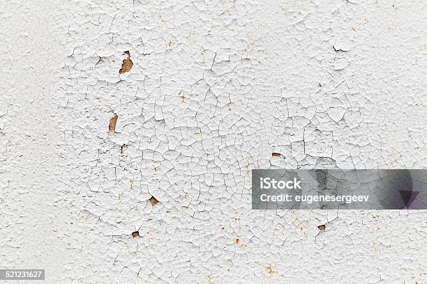 Rusted White Metal Wall With Cracks Background Texture Stock Photo - Download Image Now