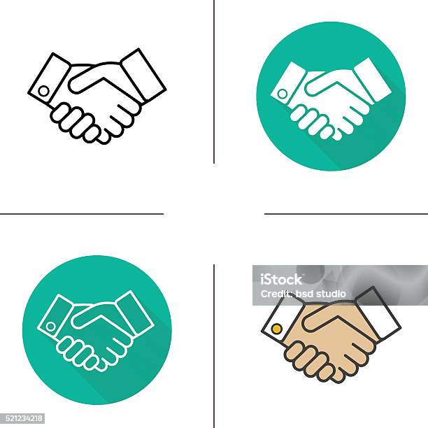 Handshake Icons Stock Illustration - Download Image Now - Agreement, Business, Business Finance and Industry