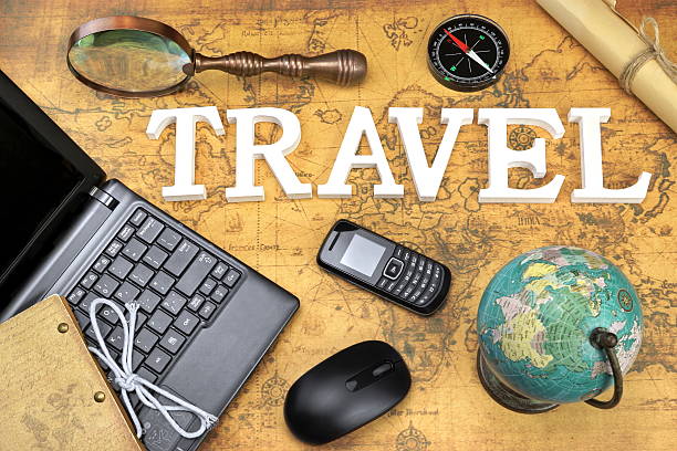 istock Sign Travel, Laptop, Mouse, Globe, Compass, GSM Phone, Letter, M 521234942